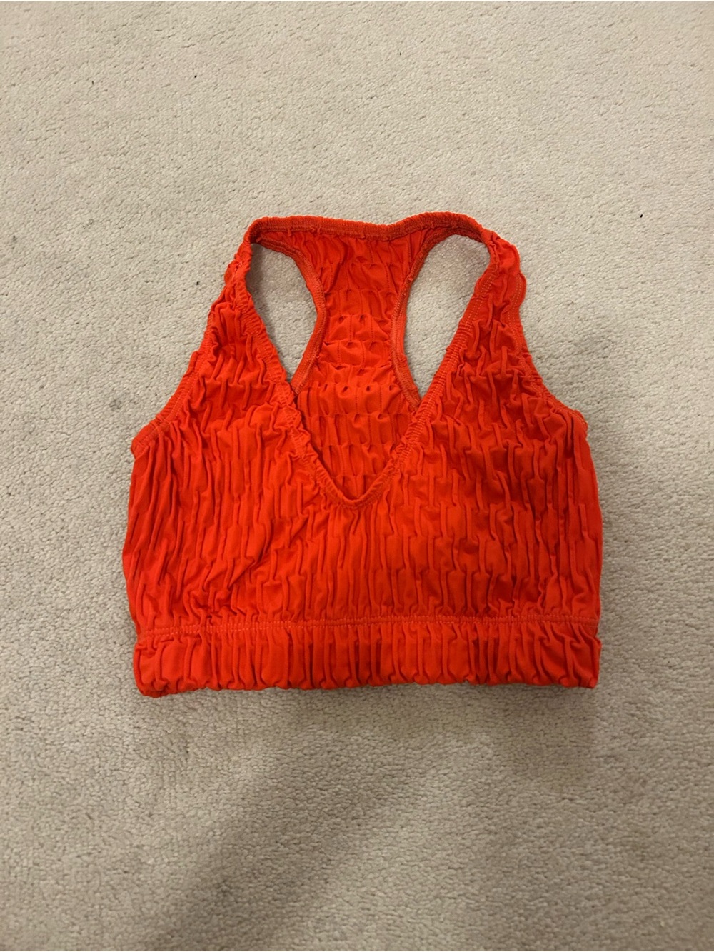 Racerback Ruched Bralette in Bright Orange